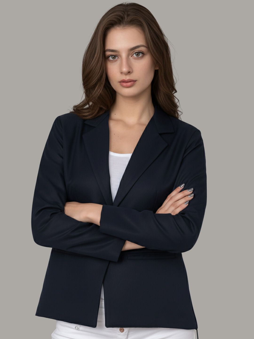Moda Rapido Notched Lapel Collar Single-Breasted Formal Blazer
