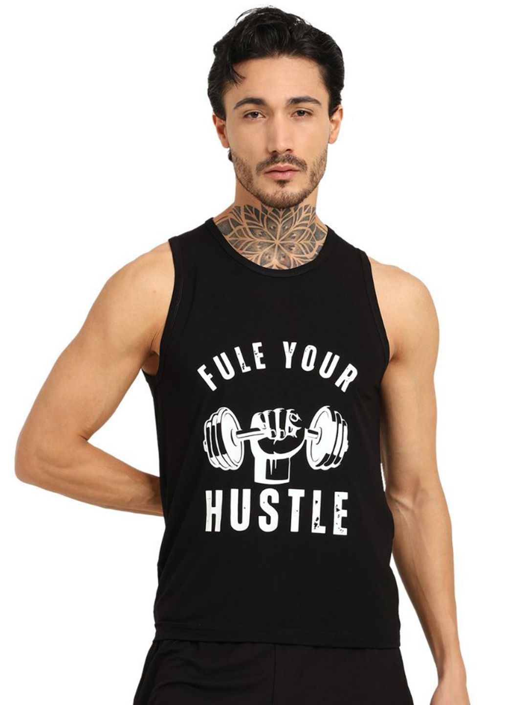 Bamboology Graphic Printed Round Neck Gym Vest