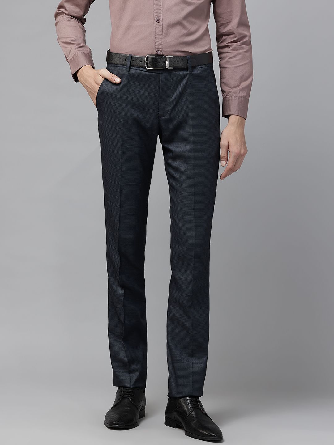 Arrow Men Checked Tailored Slim Fit Formal Trousers