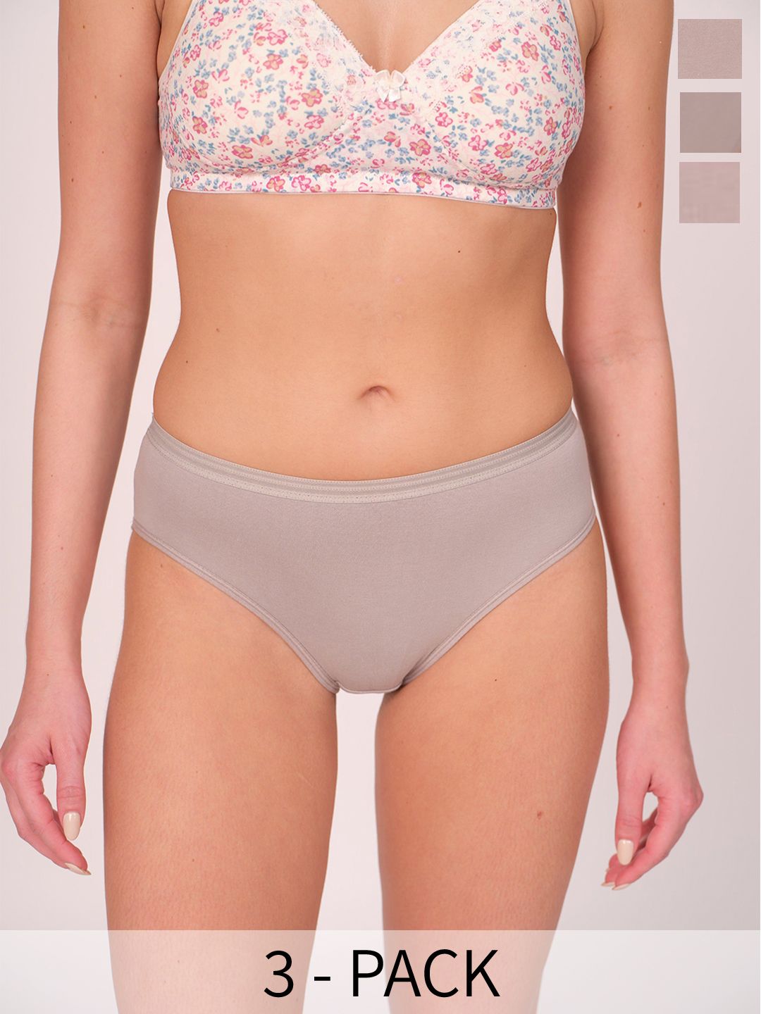 Munns & Mars Women Pack of 3 Mid-Rise Hipster Brief