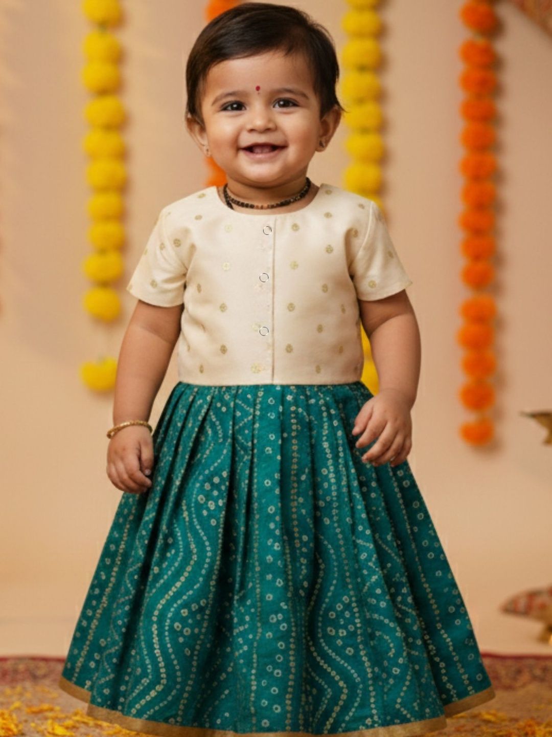 Sangria Girls Embellished Ethnic Lehenga Set