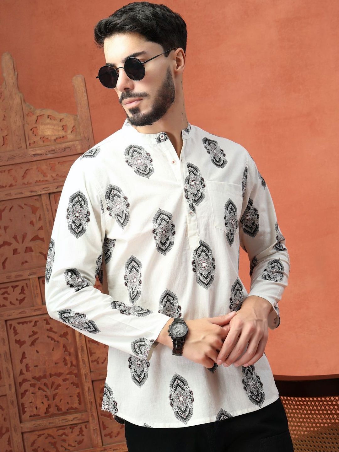 Sangria Floral Pure Cotton Kurta