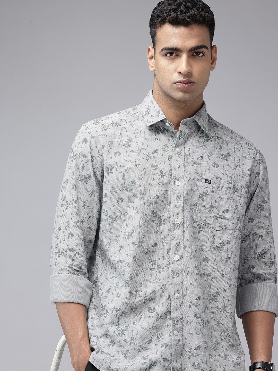 Arrow Sport Arrow Sport Manhattan Slim Fit Floral Printed Pure Cotton Casual Shirt