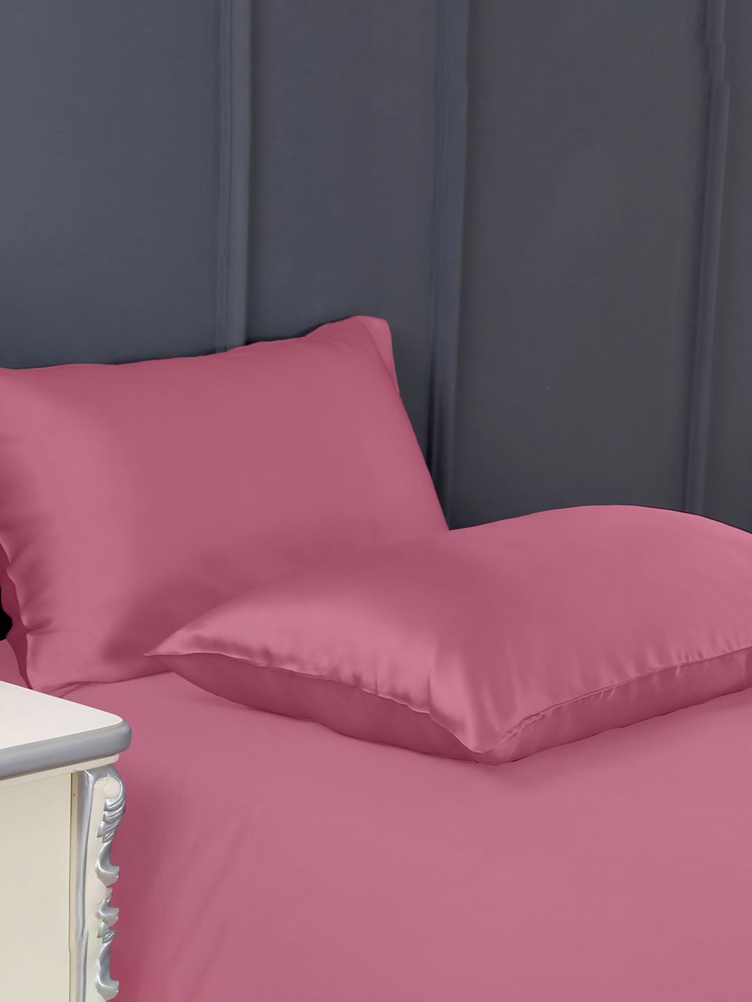 Enchant Home Enchant Home Pink 2 Pieces Pure Silk Rectangle Pillow Covers