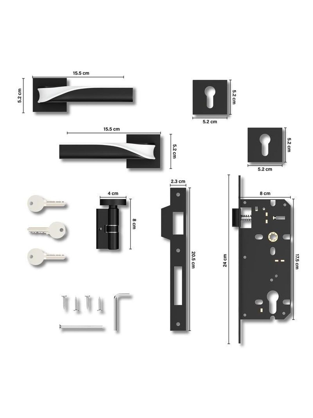 Buy GLOXY Zinc Mortise Satin Finish Door Lock Handle Set with