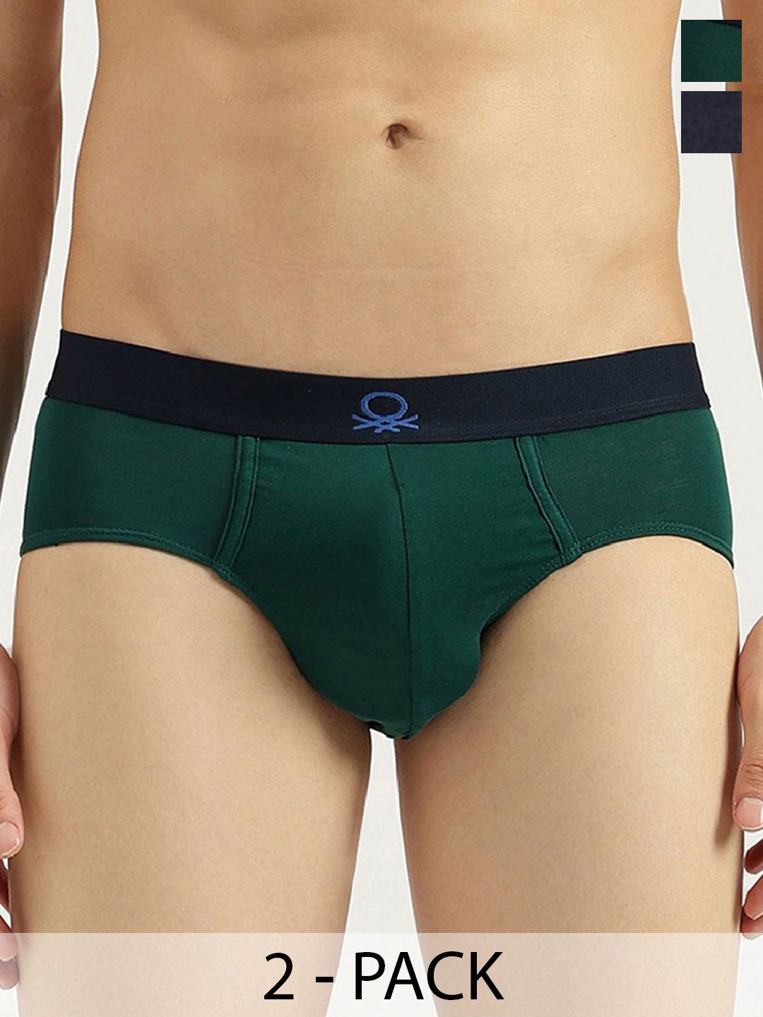 United Colors of Benetton United Colors of Benetton Pack of 2 Low-Rise Basic Brief