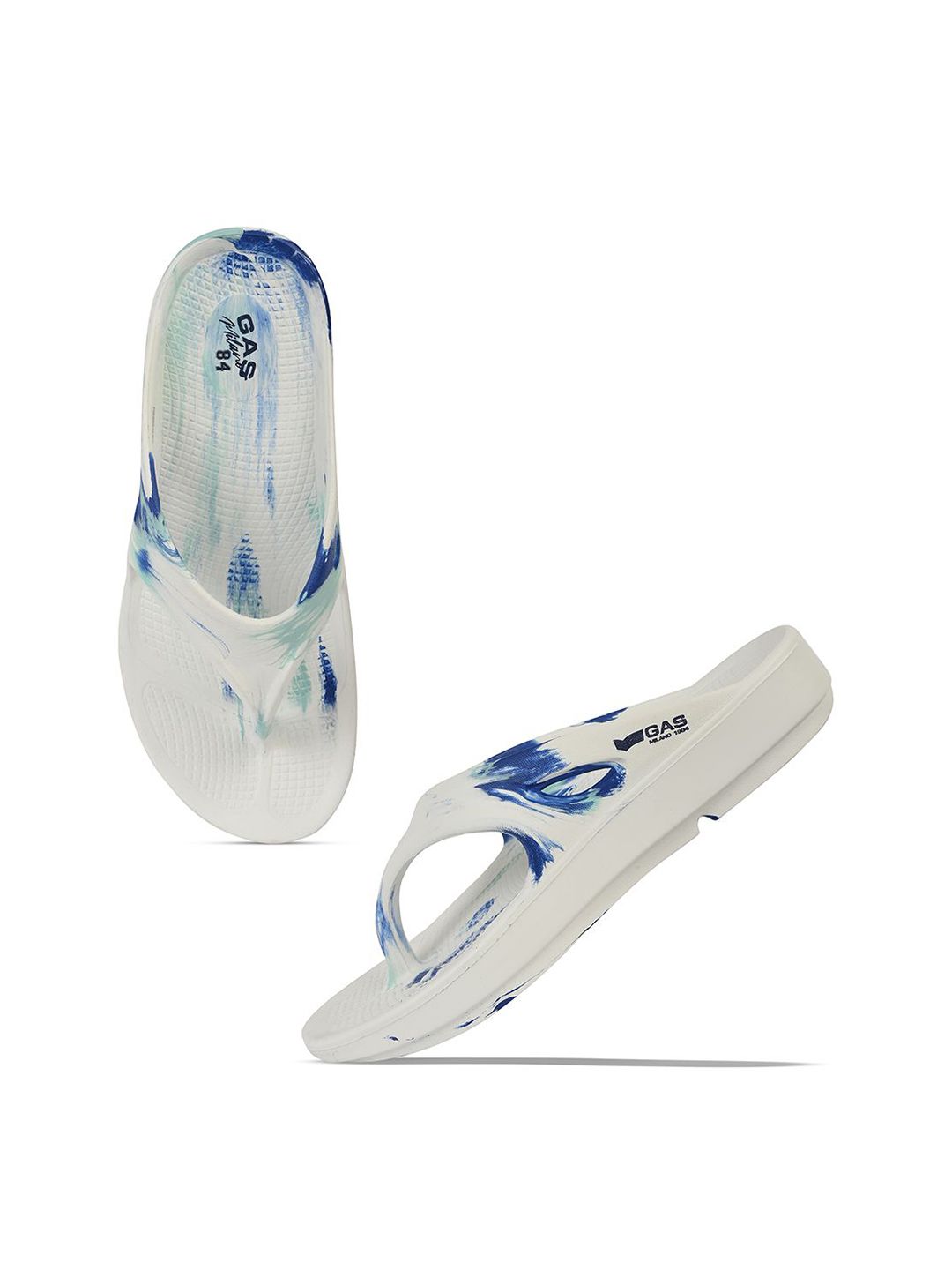 GAS Men StormSlip White & Blue Flip flops