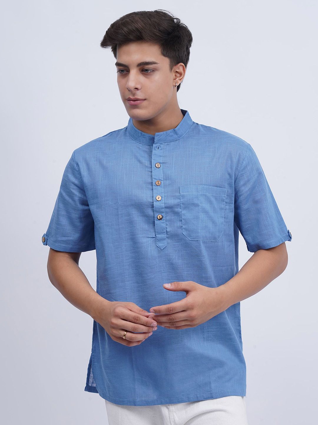 Cot'N Soft Mandarin Collar Cotton Kurta