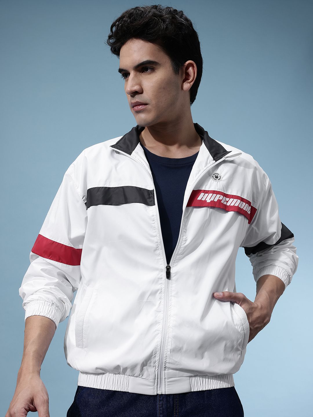 Buy glitchez Contrast Panel Relaxed Windcheater Jacket - Jackets