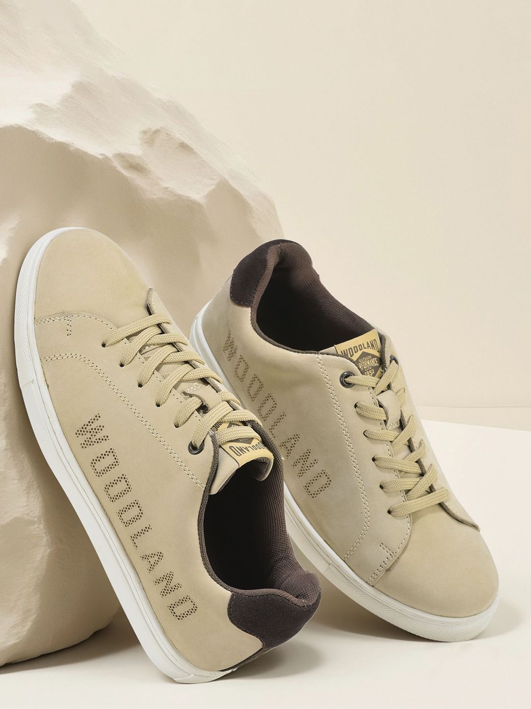 Woodland Woodland Men Nubuck Lace-Ups Round Toe Sneakers
