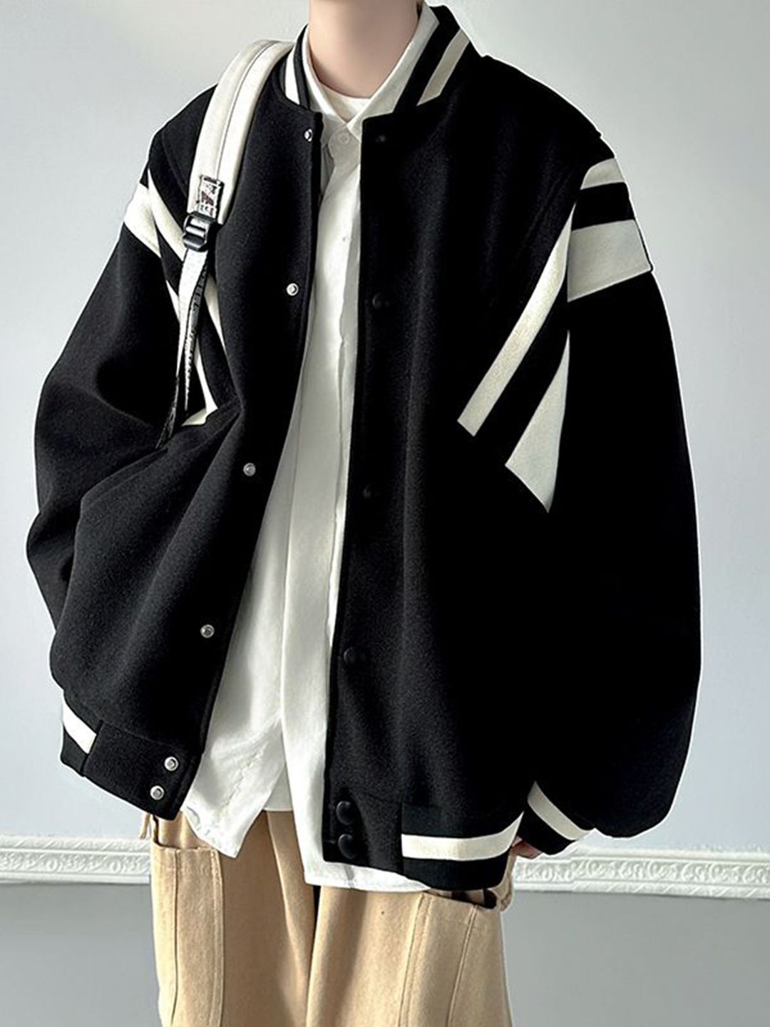 StyleCast x Revolte Men Abstract Striped Casual Jacket