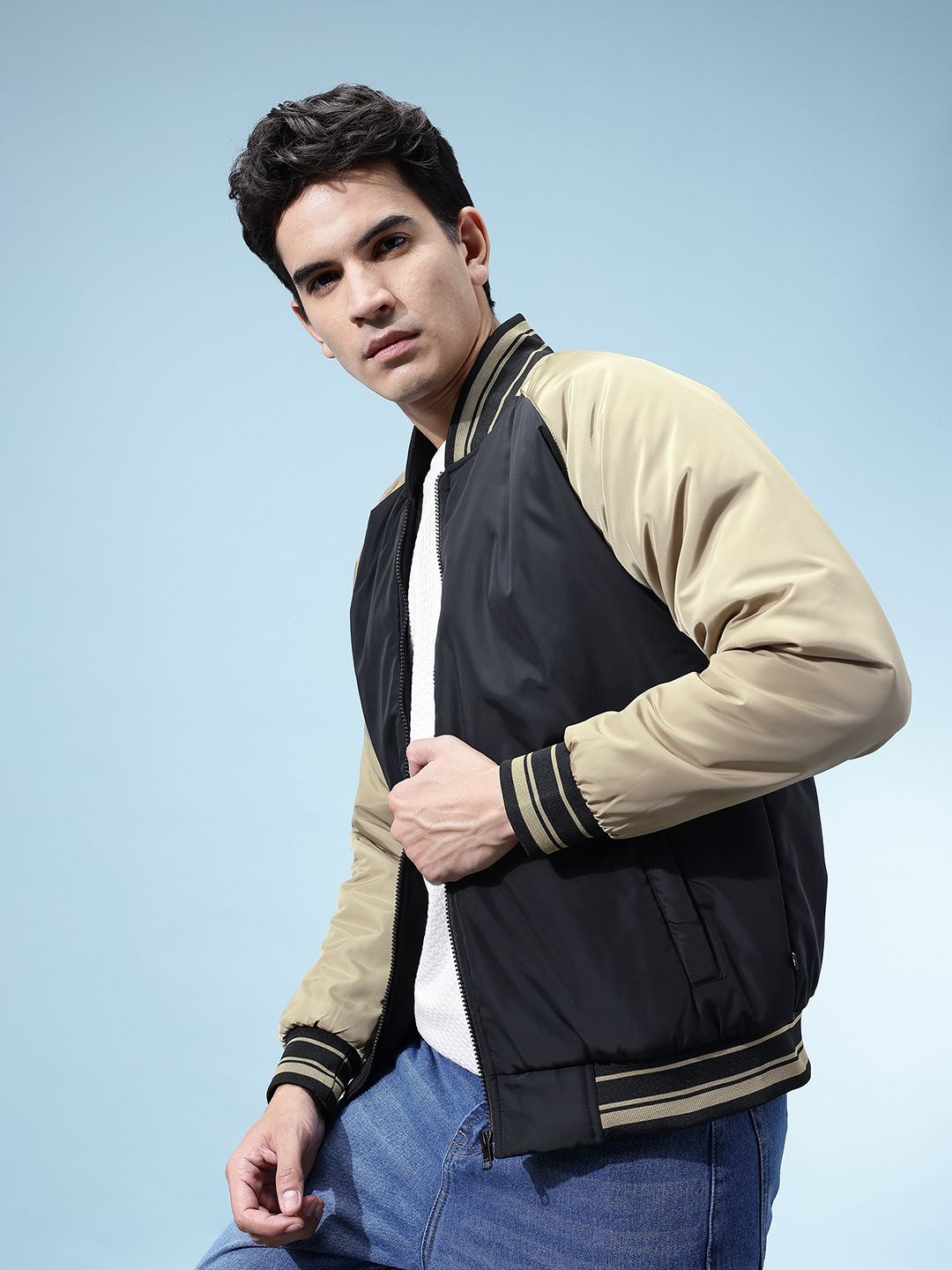 glitchez Raglan Sleeves Varsity Jacket