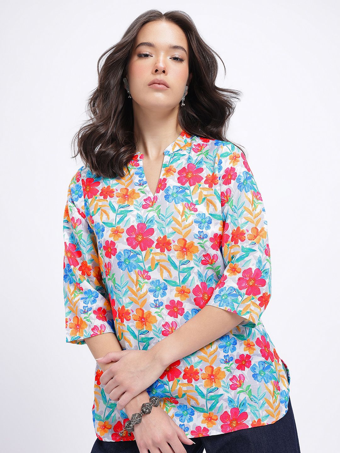 Anouk Rustic Floral Print Straight Kurti