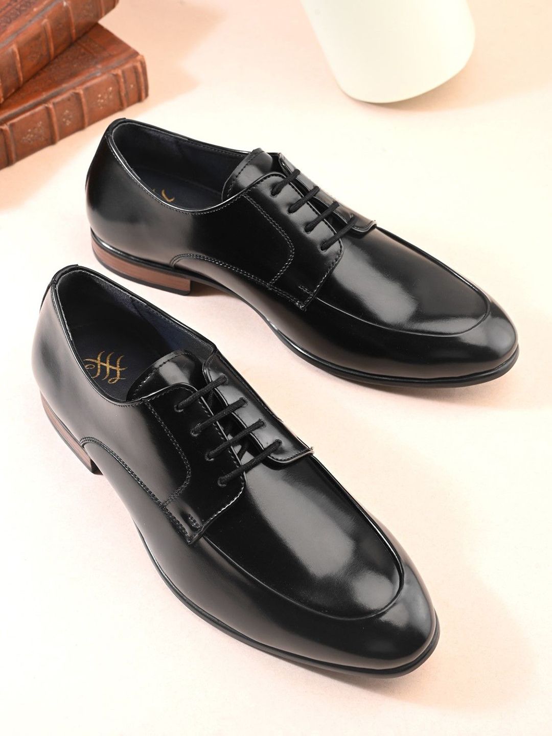 House of Pataudi Men Pointed Toe Derbys Formal Shoes