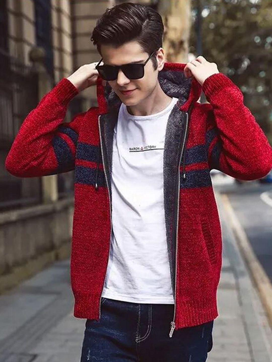 StyleCast Men Hooded Long Sleeve Casual Jacket