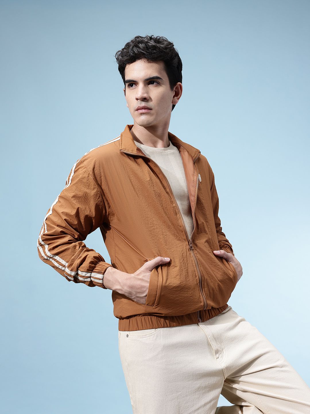 Buy glitchez Men Mock Collar Windcheater Jacket - Jackets for Men