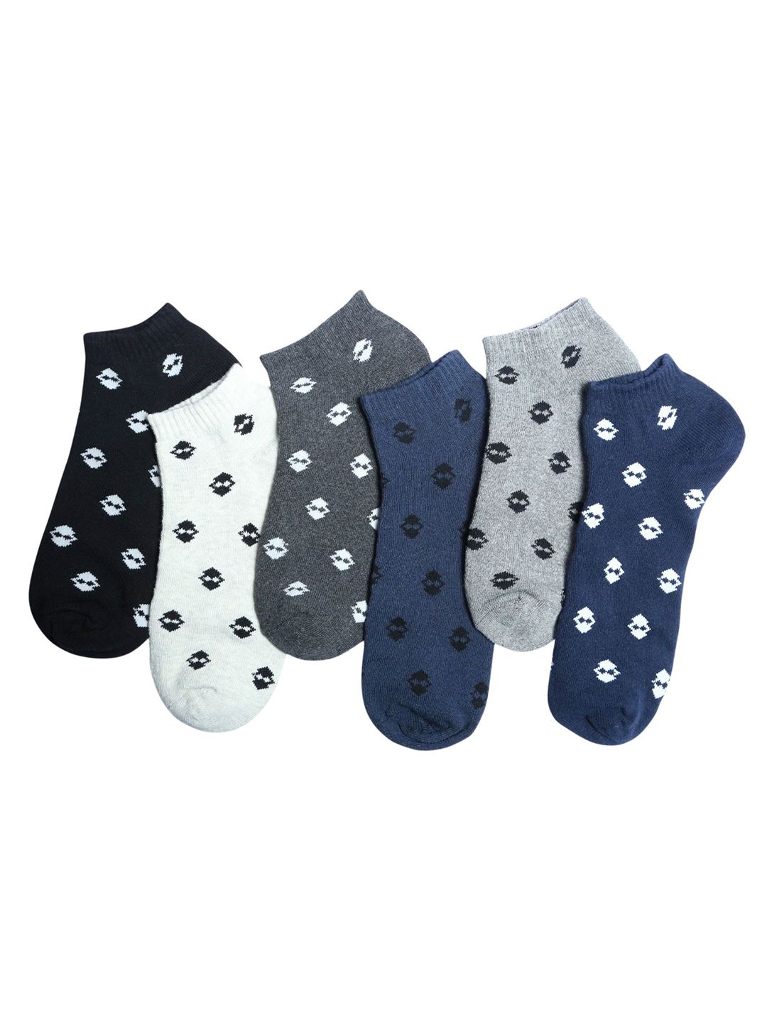N2S NEXT2SKIN Men Cotton Pack Of 6 Assorted Above Ankle-Length Socks