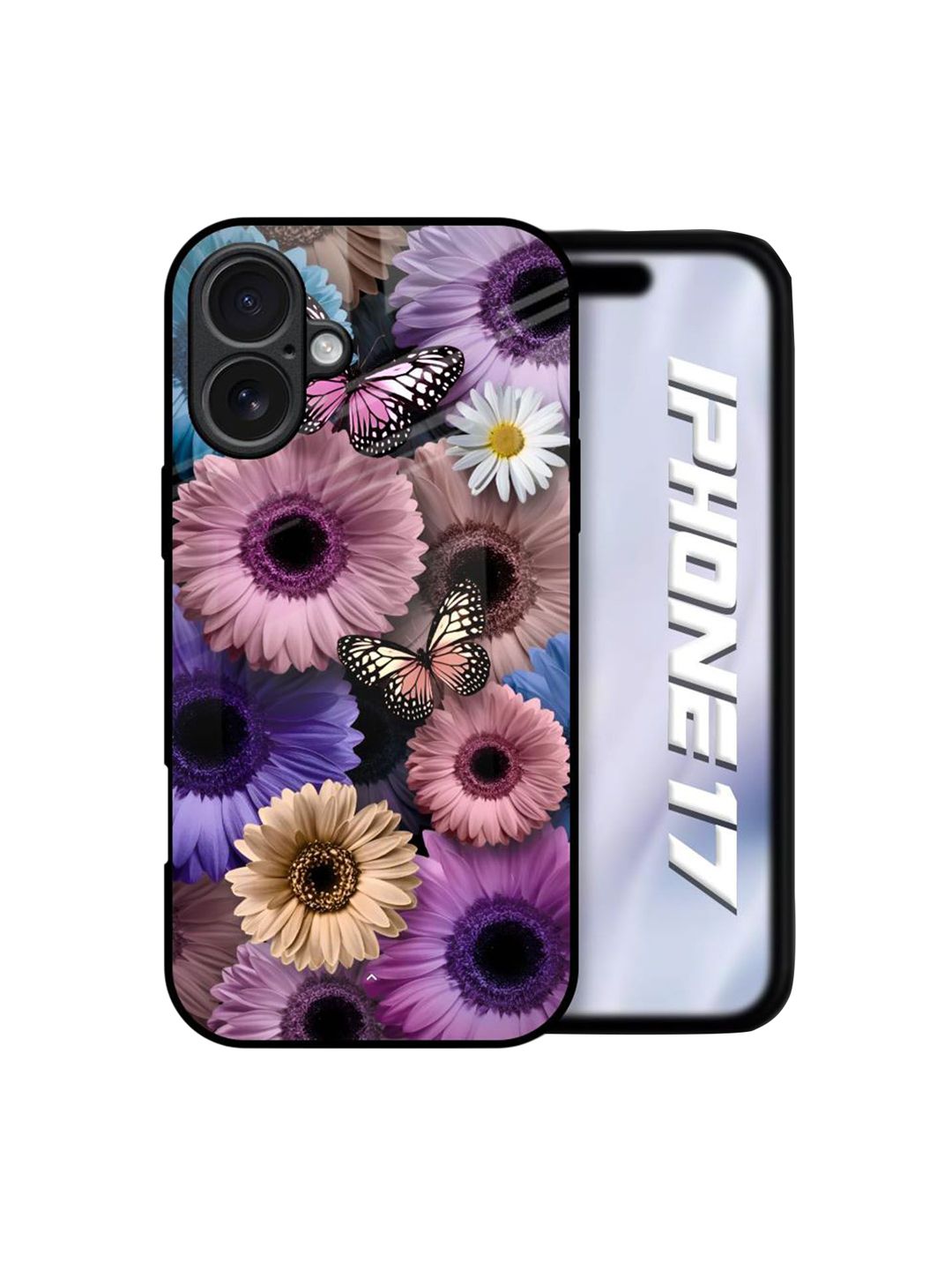 QRIOH Unisex iPhone 17 Butterfly Garden Impact Resistant Back Case