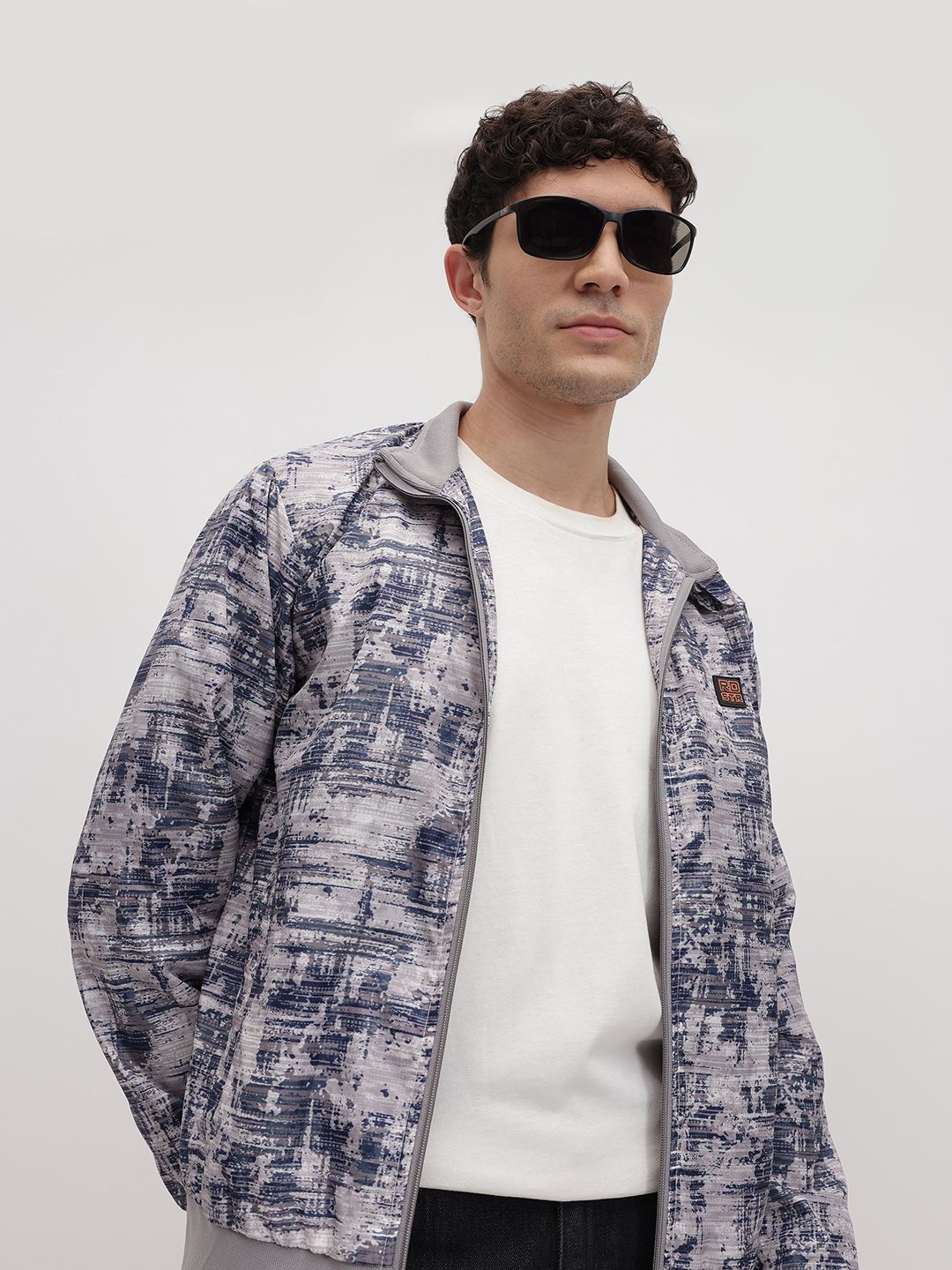 The Roadster Life Co. Abstract Printed Bomber Jacket