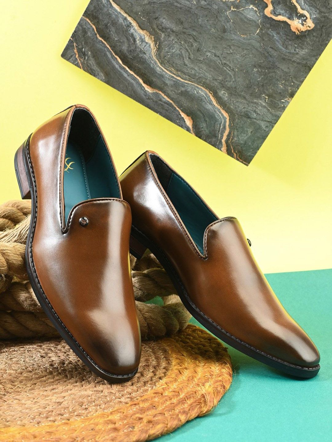 House of Pataudi Men Round Toe Formal Loafers