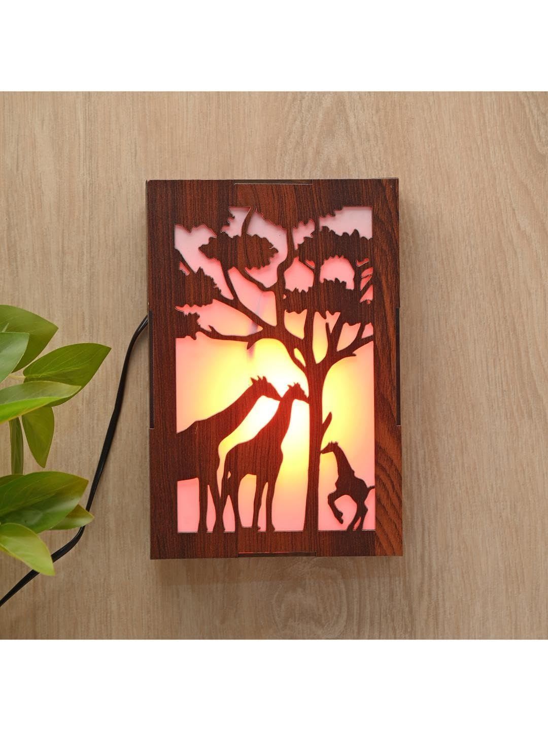 1ST TIME LED Giraf Design Wooden Wall Lamp
