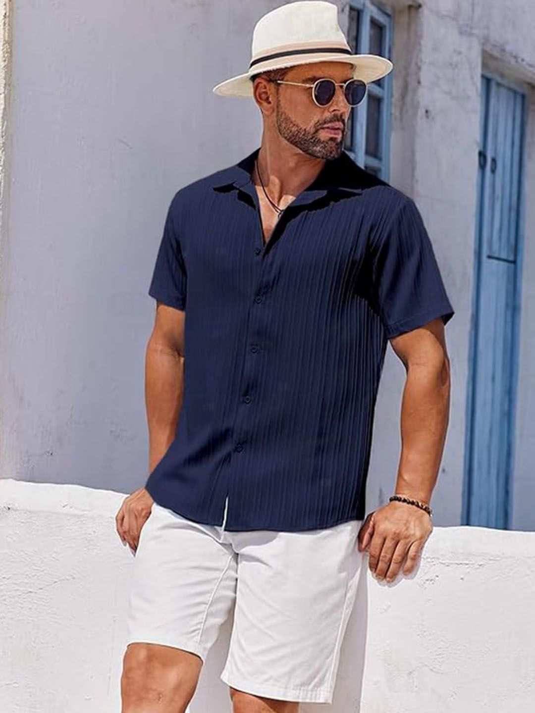 CB-COLEBROOK Cuban Collar Linen Casual Regular Fit Shirt