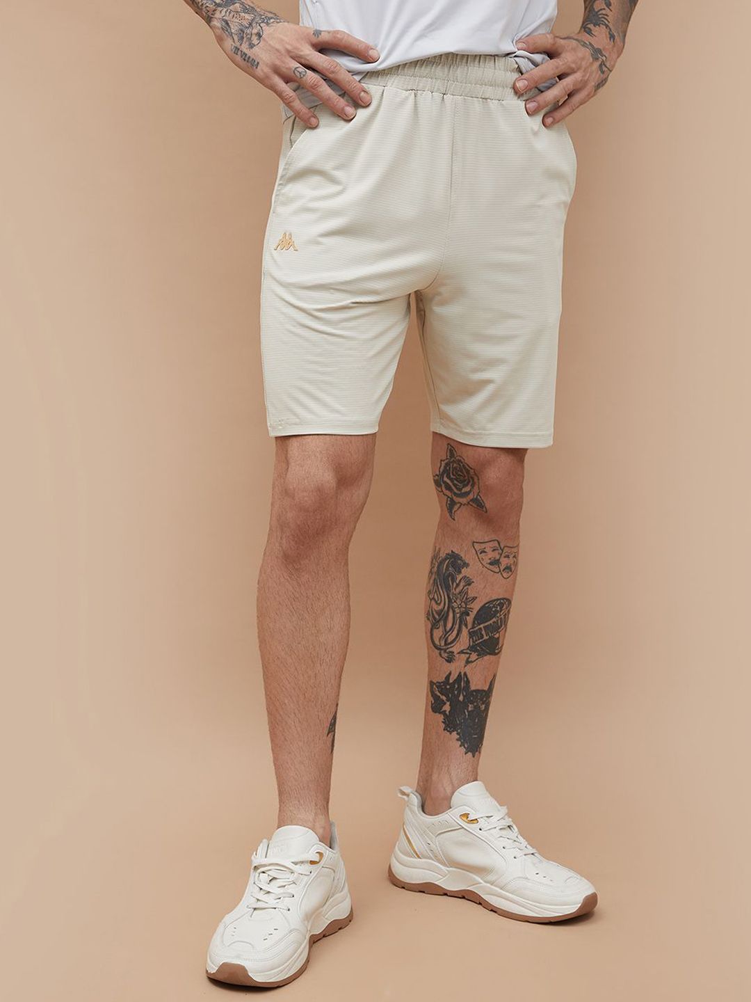 Kappa Men Solid Mid-Rise Regular Fit Shorts