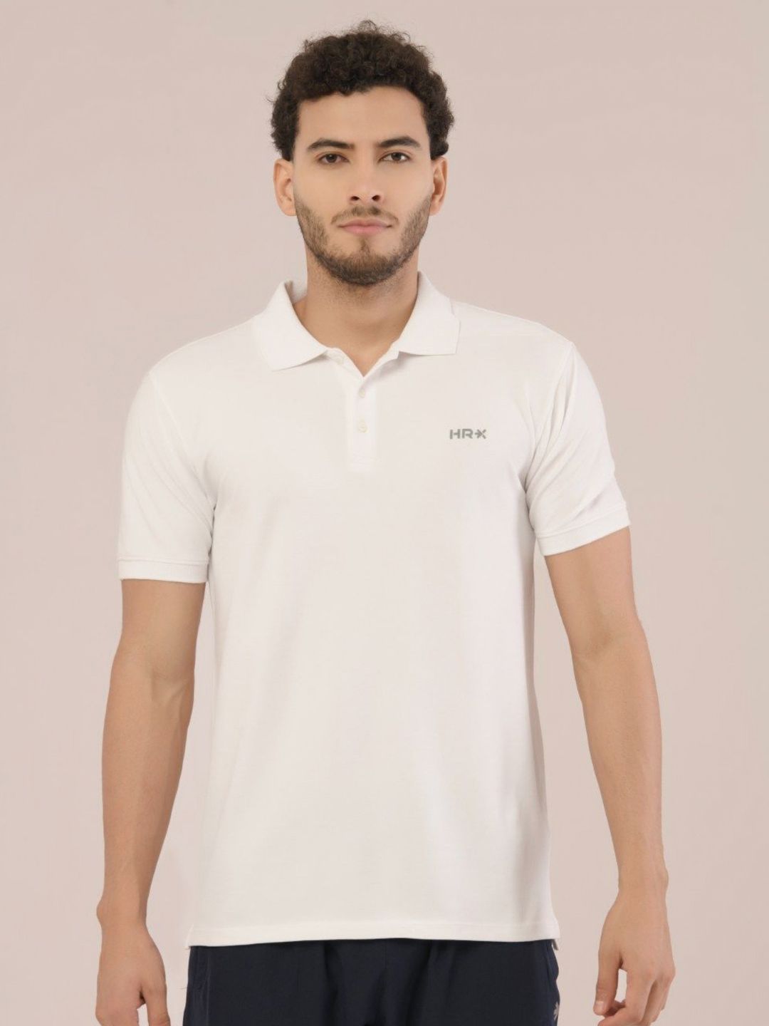 HRX by Hrithik Roshan Men Brand Logo Printed Polo Collar Cotton T-shirt