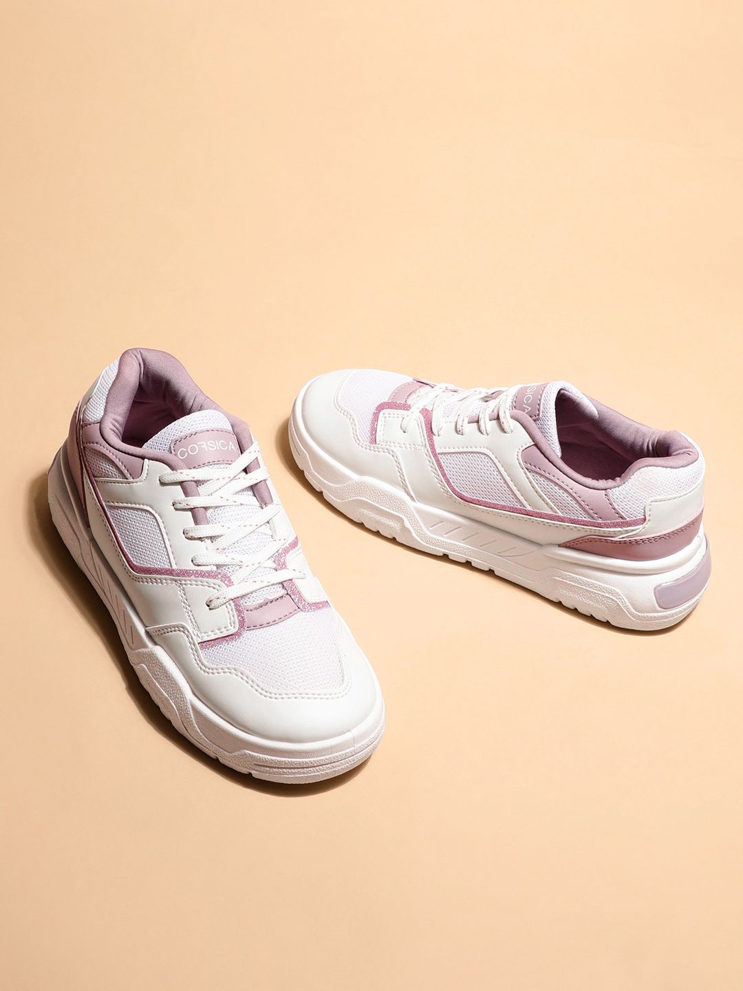 CORSICA Women Lace-Up Textured Sneakers