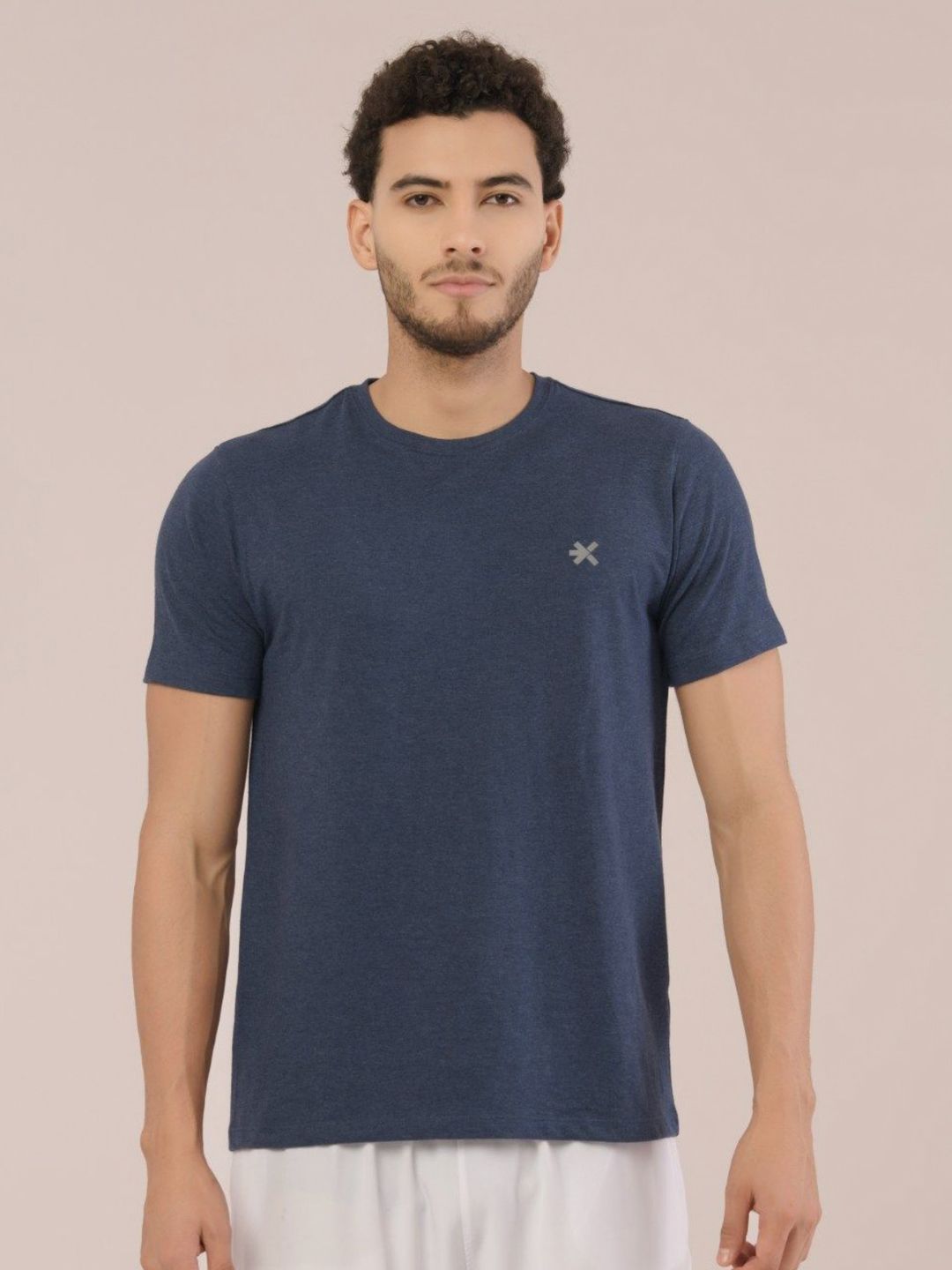 HRX by Hrithik Roshan Men Self Design Round Neck Cotton T-shirt