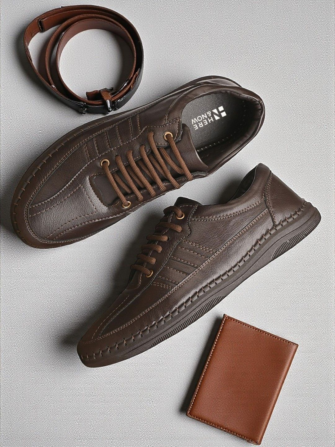 HERE&NOW HERE&NOW Men Synthetic Leather Round Toe Derbys Formal Shoes