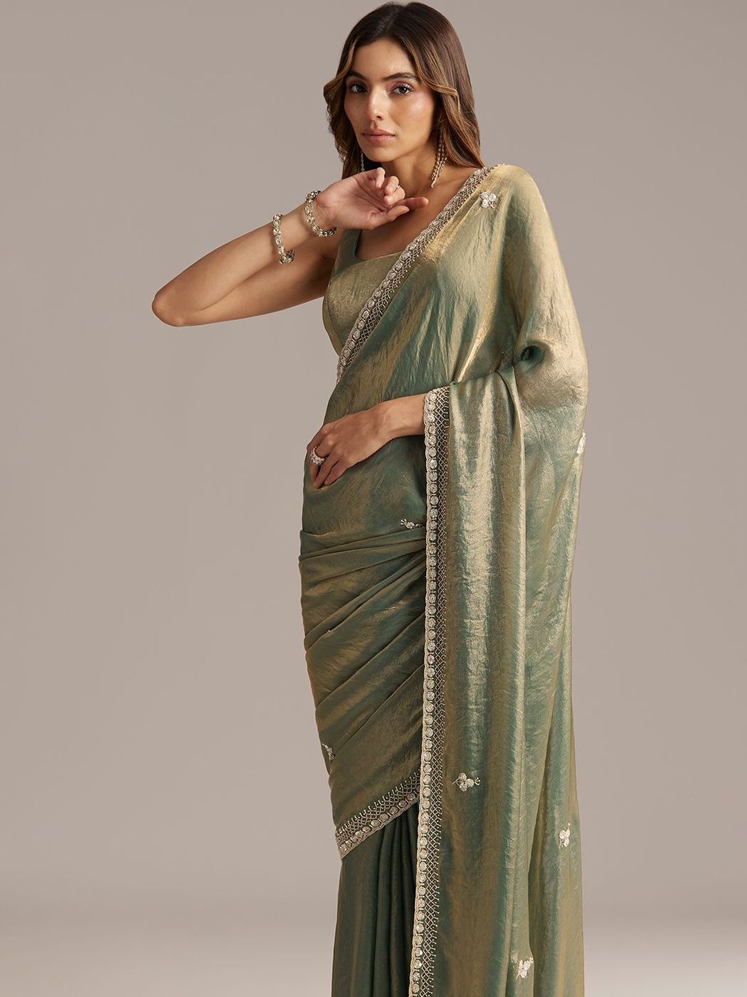KALKI Fashion KALKI Fashion Embellished Embroidered Sequinned Work Saree