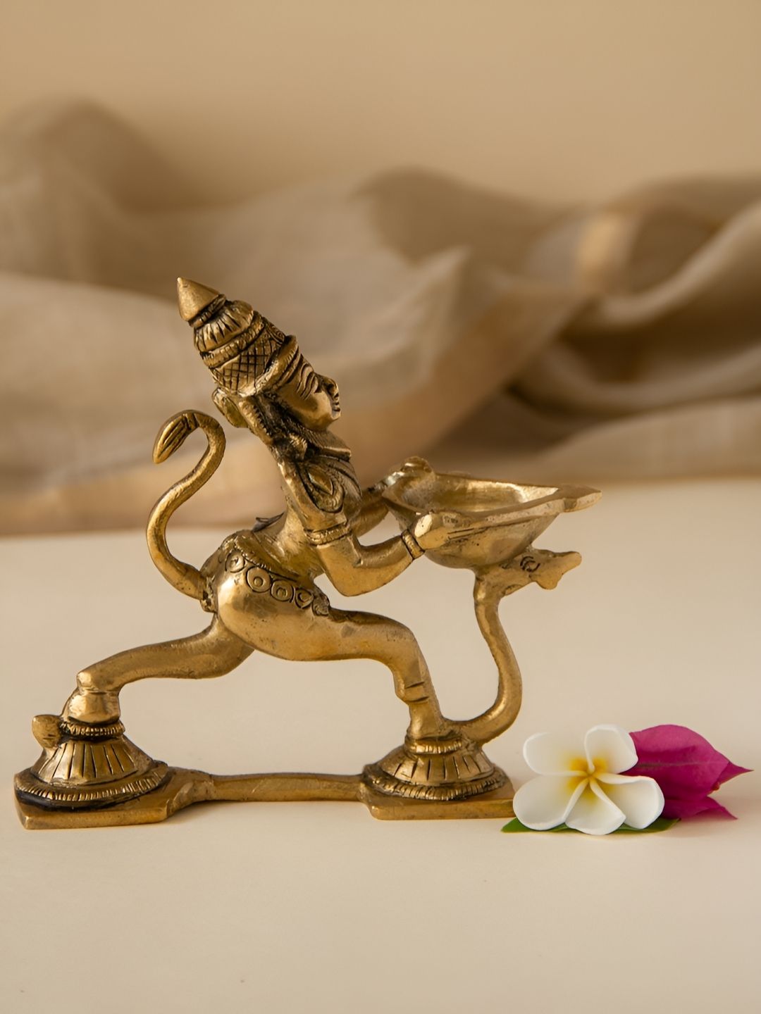 Imli Street Yellow And Black Textured Hanuman Aarti Diya
