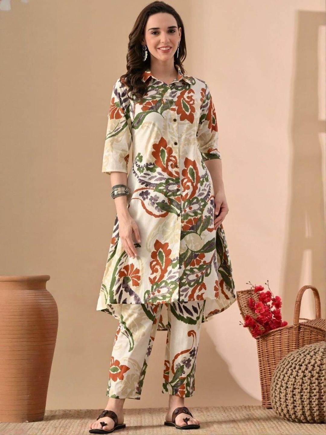 KALINI KALIN Printed Tunic With Trousers Co-Ords