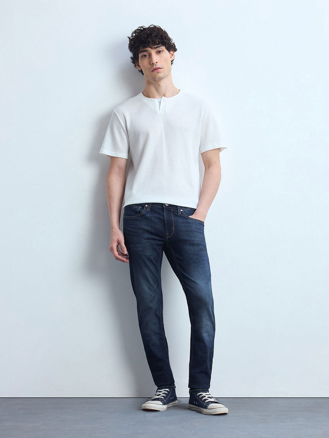 Flying Machine Men Skinny Fit Mid-Rise Light Fade Stretchable Jeans
