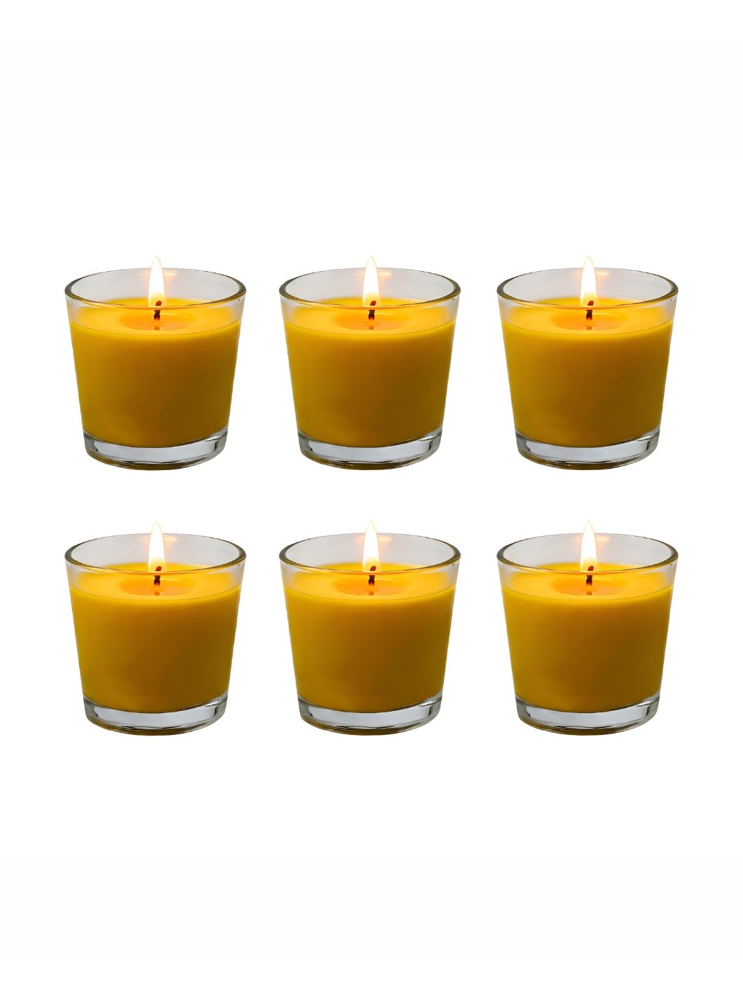 Garden Deco Yellow 6 Pieces Scented Jar Candles