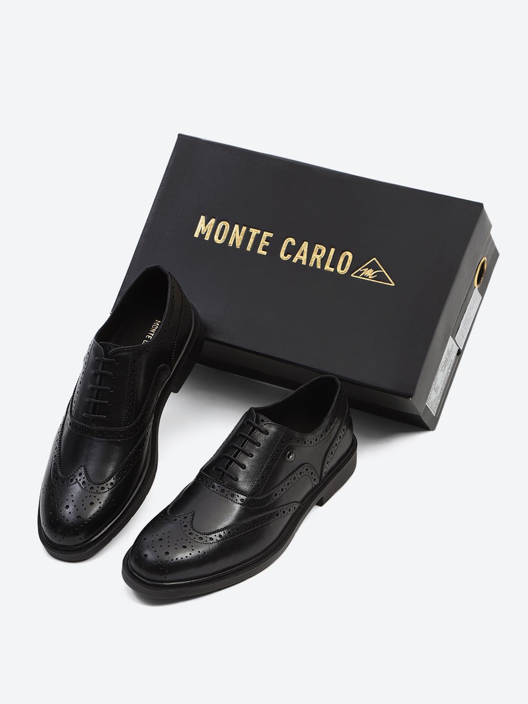 Monte Carlo Monte Carlo Men Leather Round Toe Formal Oxfords