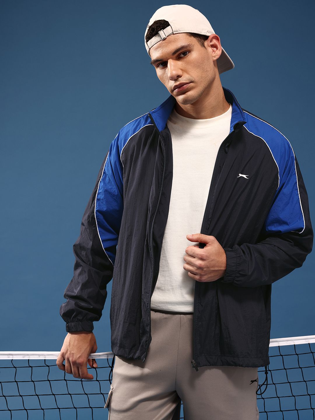 Buy Slazenger Colourblocked Mock Collar Athleisure Sporty