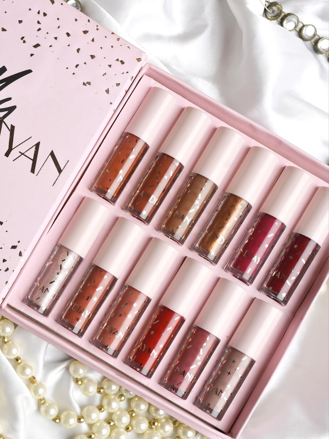 nandiayan nandiayan Liquid Lipstick Set of 12 Transferproof Matte Lipstick Combo- 4ml Each