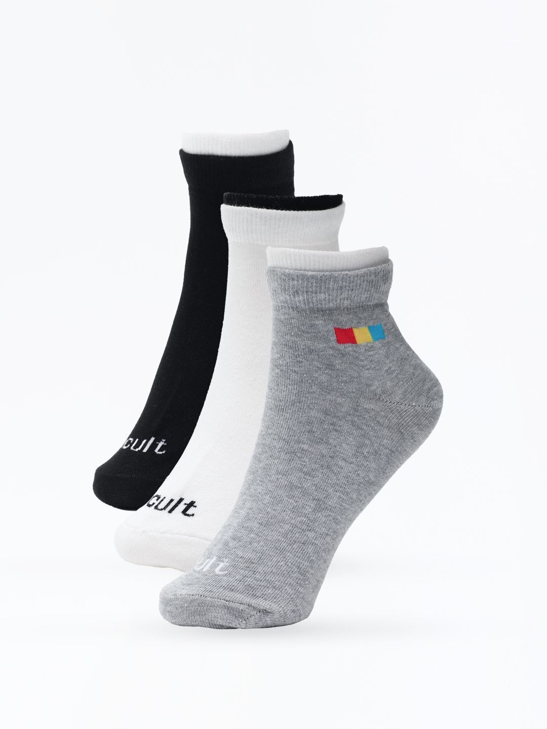 CULT Men Pack Of 3 Ankle Length Sports Socks
