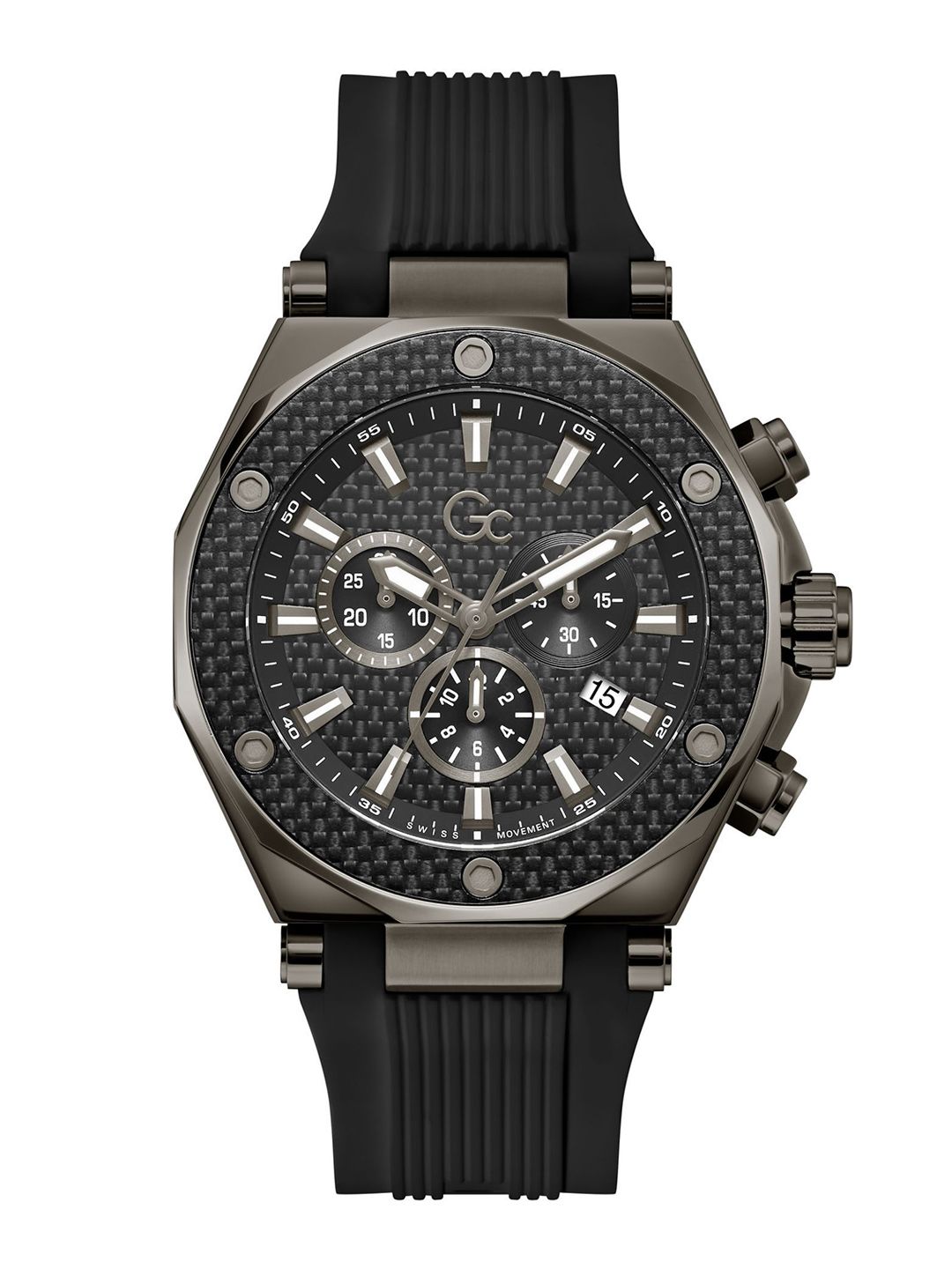GC Guess Collection Round 44mm Black Dial Analog Men Watch - Z18009G2