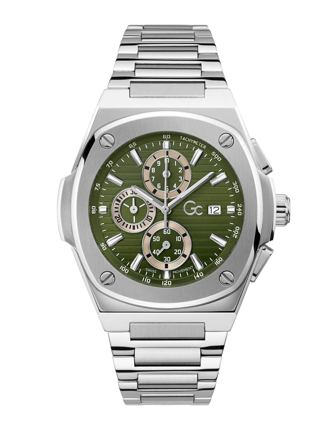 GC Guess Collection Square 44mm Green Dial Analog Men Watch - Y99024G9