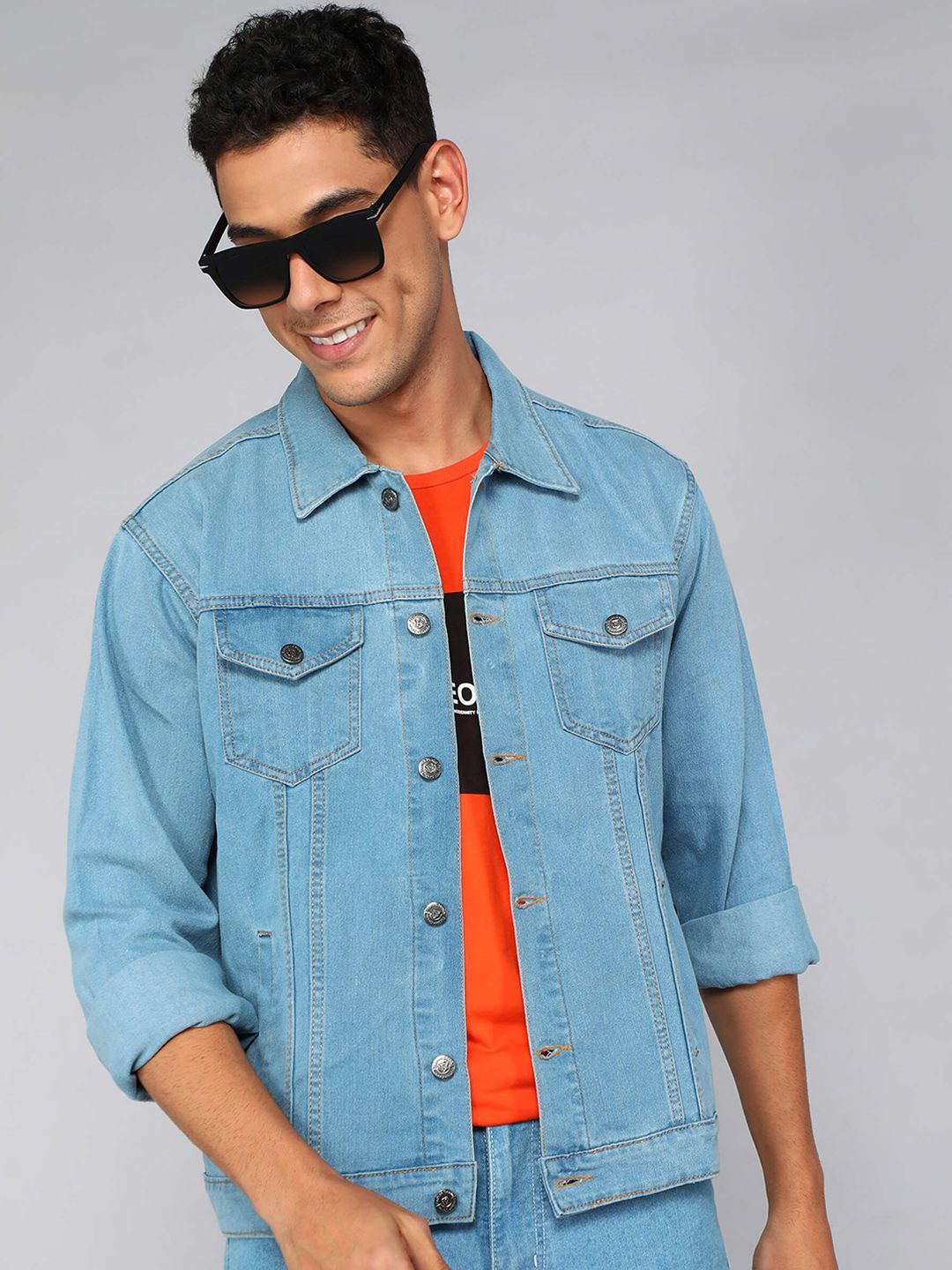 FTX FTX Men Regular Fit Solid Denim Jacket