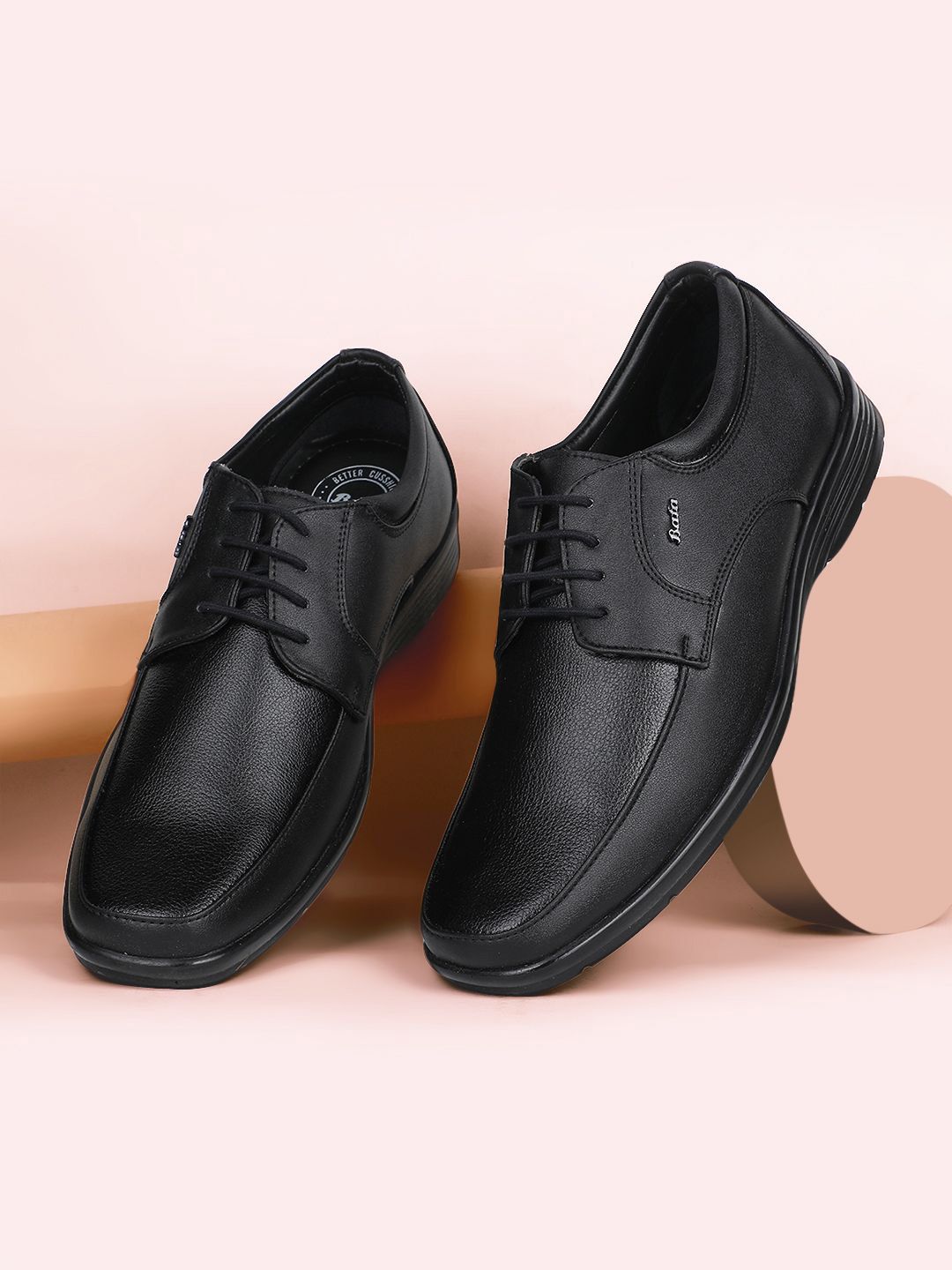 Bata Bata Men Mid-Top Pointed Toe Cushioned Footbed Formal Derbys