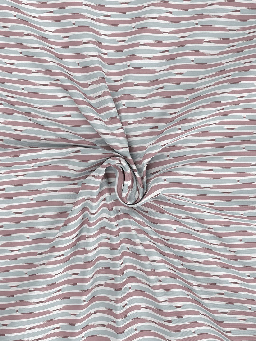 MASPAR MASPAR White & Grey Striped Cotton 144 TC Double Queen Bedsheet Set-2.24 m X 2.75 m