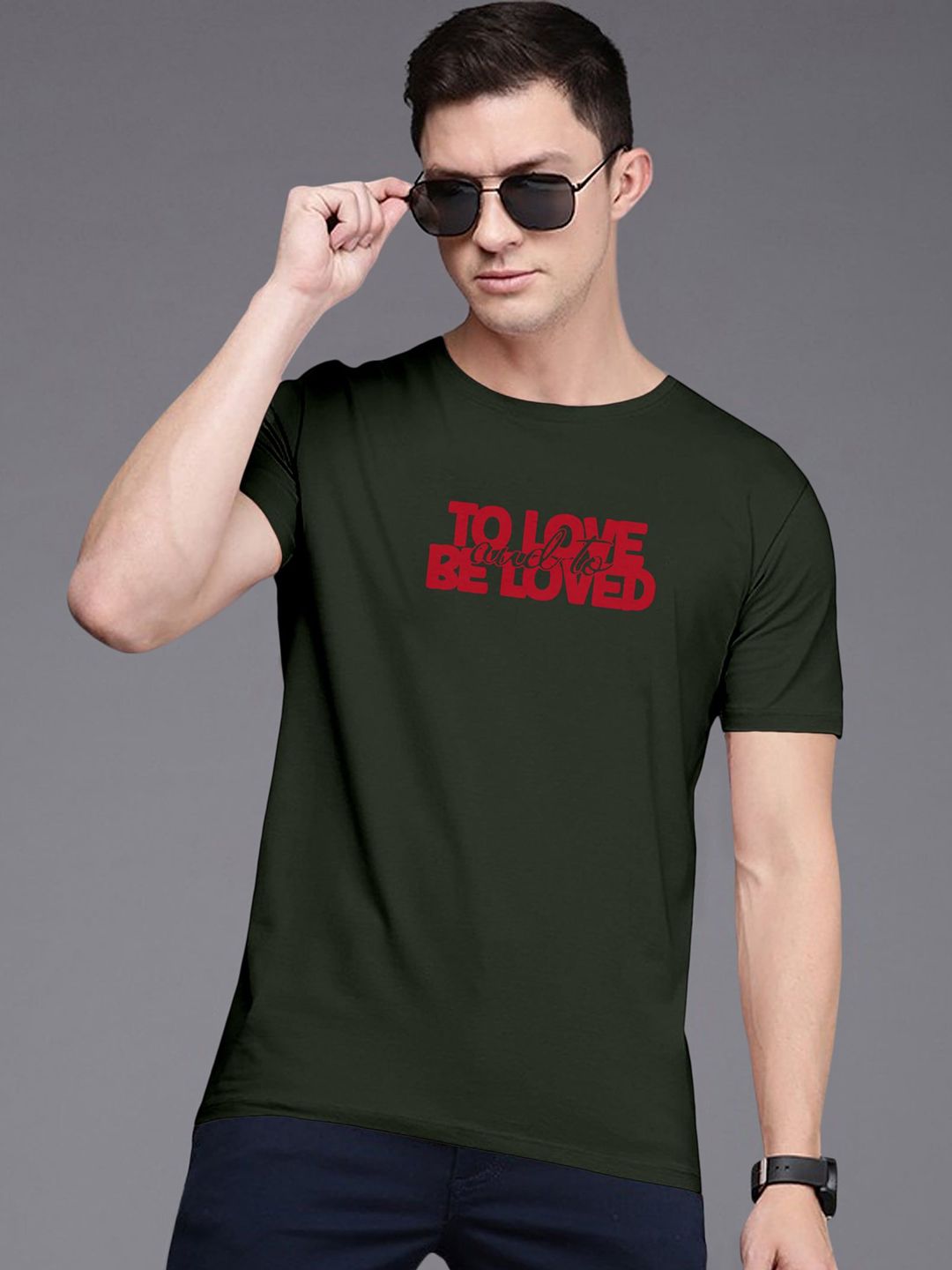 Mast & Harbour Men Typography Printed Round Neck Cotton T-shirt
