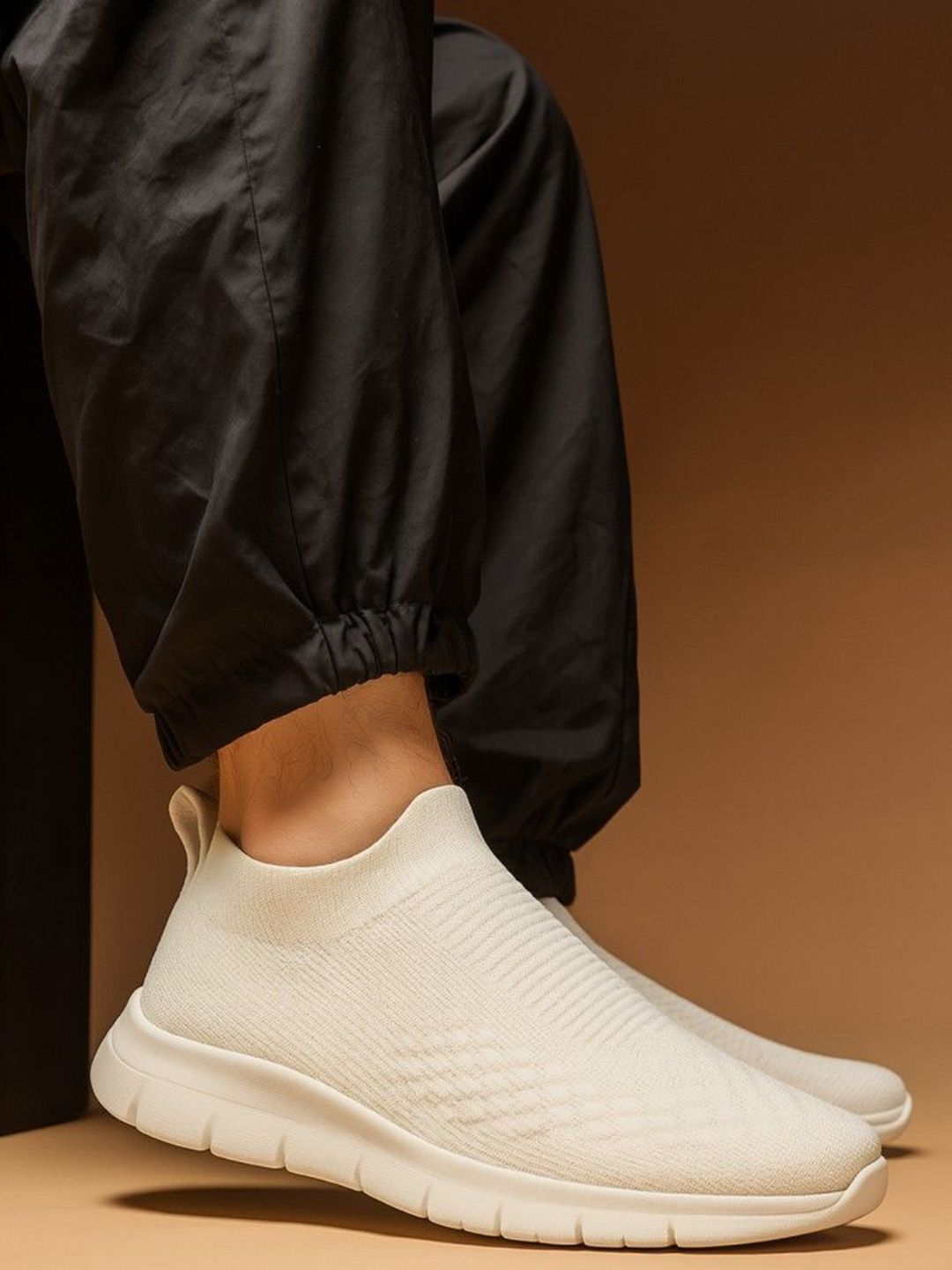 KRAASA Men Textile Running Lightweight Slip-On Non-Marking Shoes