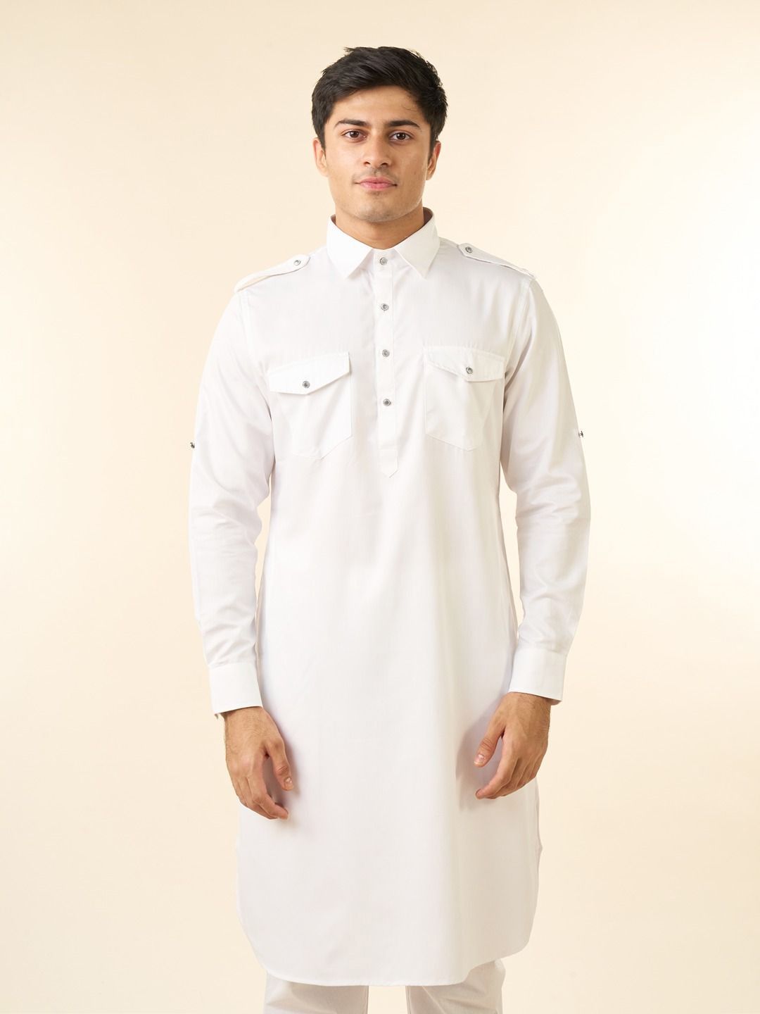 Diwas by Manyavar Men Shirt Collar Cuffed Sleeves Pathani Kurta