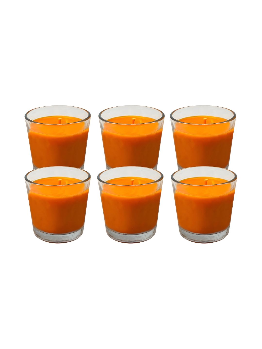 Garden Deco Orange 6 Pieces Scented Jar Candles