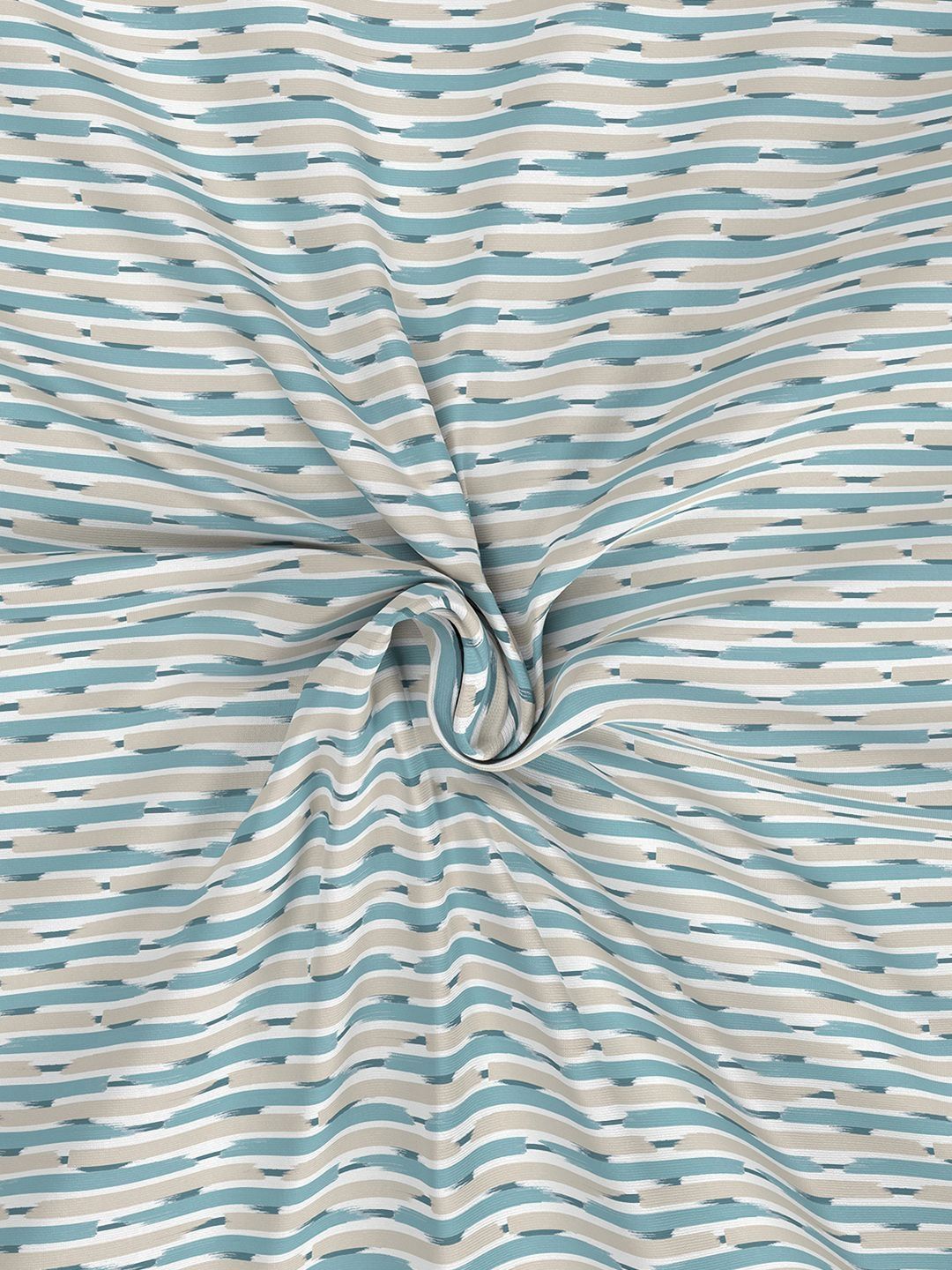 MASPAR MASPAR Teal & White Printed Pure Cotton 144 TC King Bedsheet Set 2.24 m x 2.75 m